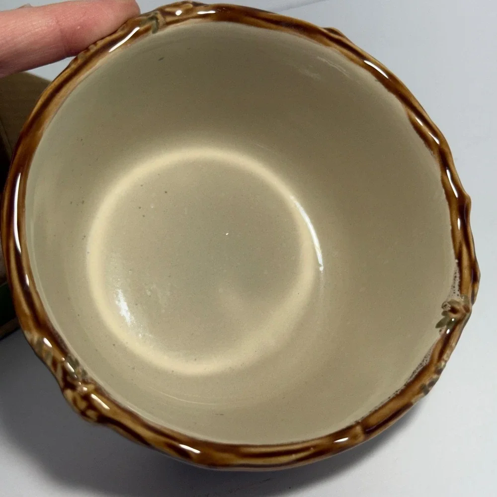 St. Nicholas Square Snow Valley Dip Mix Set Ceramic Bowl and Spreader Christmas